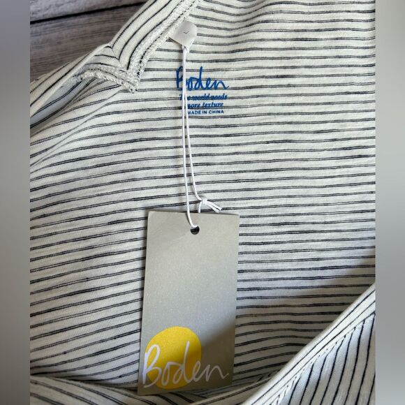 NWT Boden double v-neck black and white striped tank size large - Picture 2 of 11